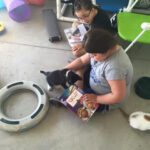 Image of kid playing with pets